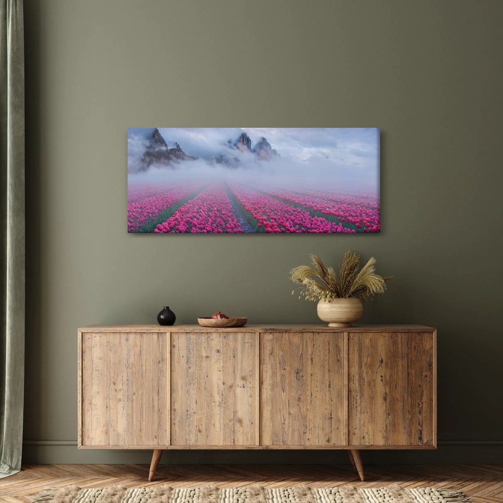 Kép - Tájkép tulipánmezőkkel (120x50 cm)