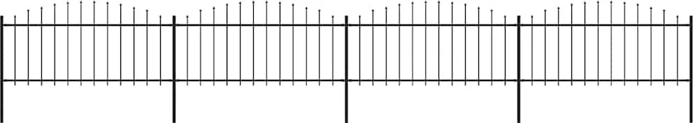 vidaXL fekete acélkerítés lándzsás tetejű 714,5 x 75 cm