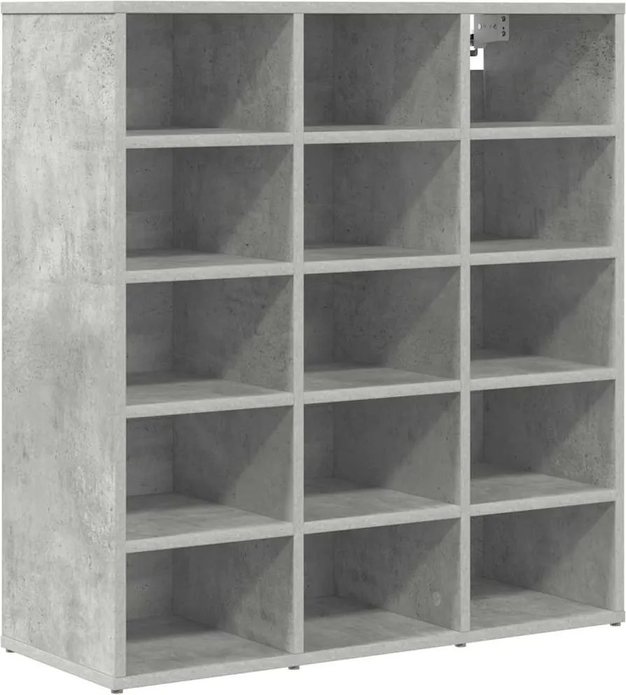 vidaXL Cipőszekrény polcokkal Beton szürke 77,5 x 30 x 83,5 cm Faanyag