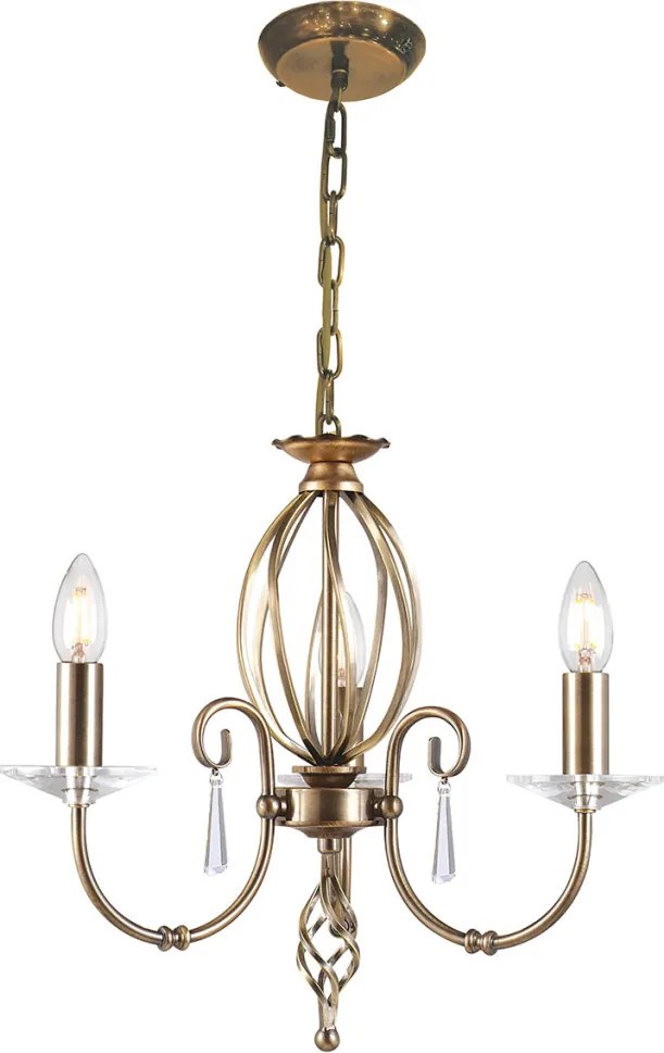 Elstead Lighting AEGEAN AG3-AGED-BRASS Csillár 3x60W/E14