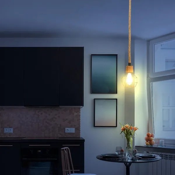 Csillár zsinóron 1xE27/60W/230V átm. 15 cm