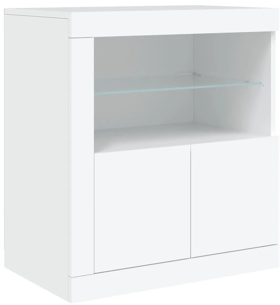 fehér tálalószekrény LED-világítással 60,5 x 37 x 67 cm