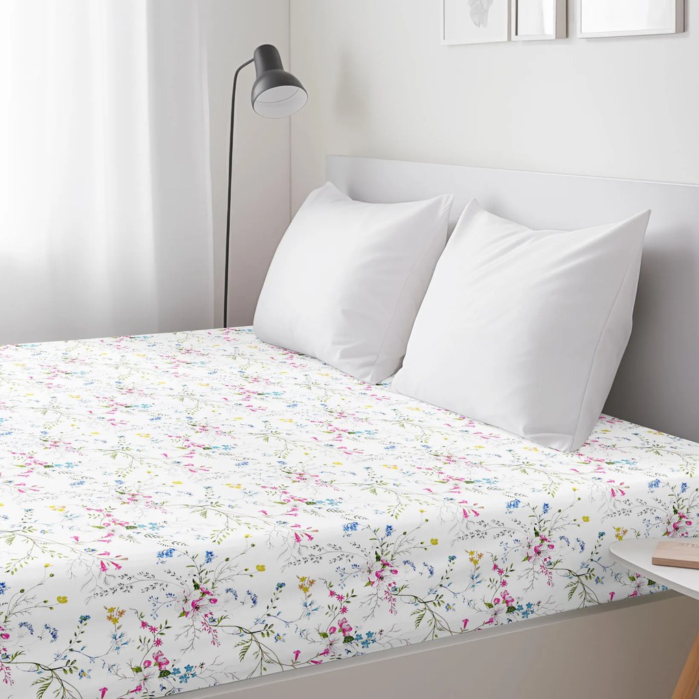 Goldea pamut gumis lepedő - festett réti virágok 120 x 200 cm