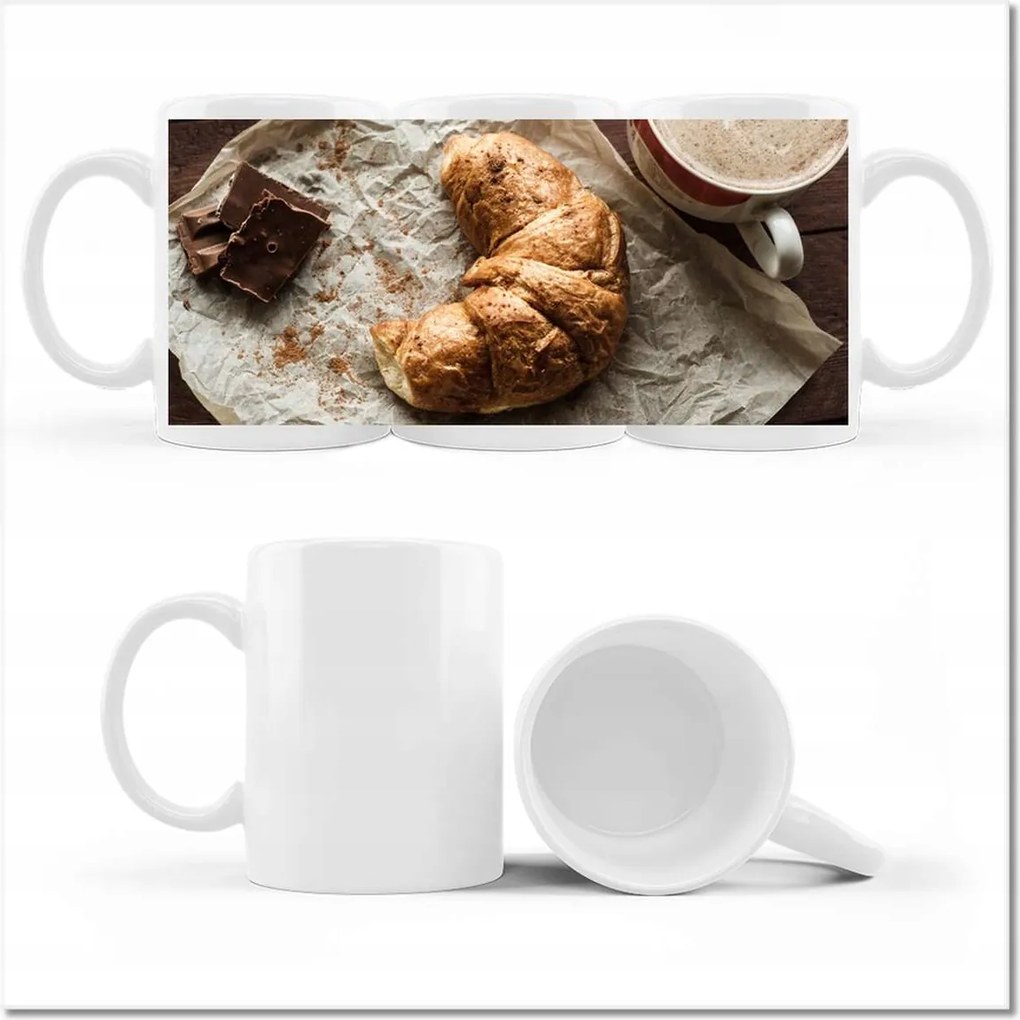 Nyomott mintás bögre Francia reggeli