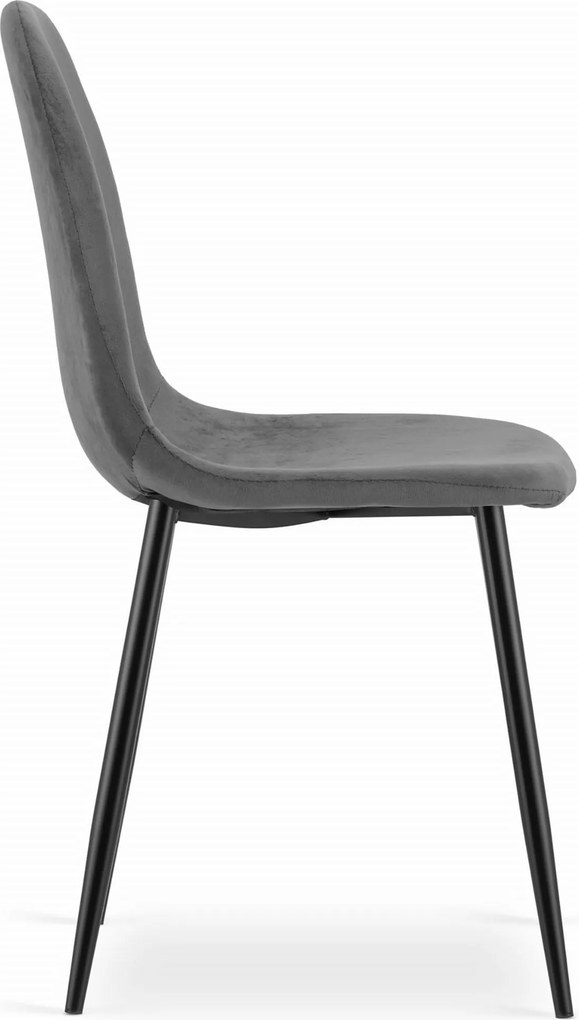 AKCIÓ Sötétszürke bársony szék COMO fekete lábakkal II. osztály