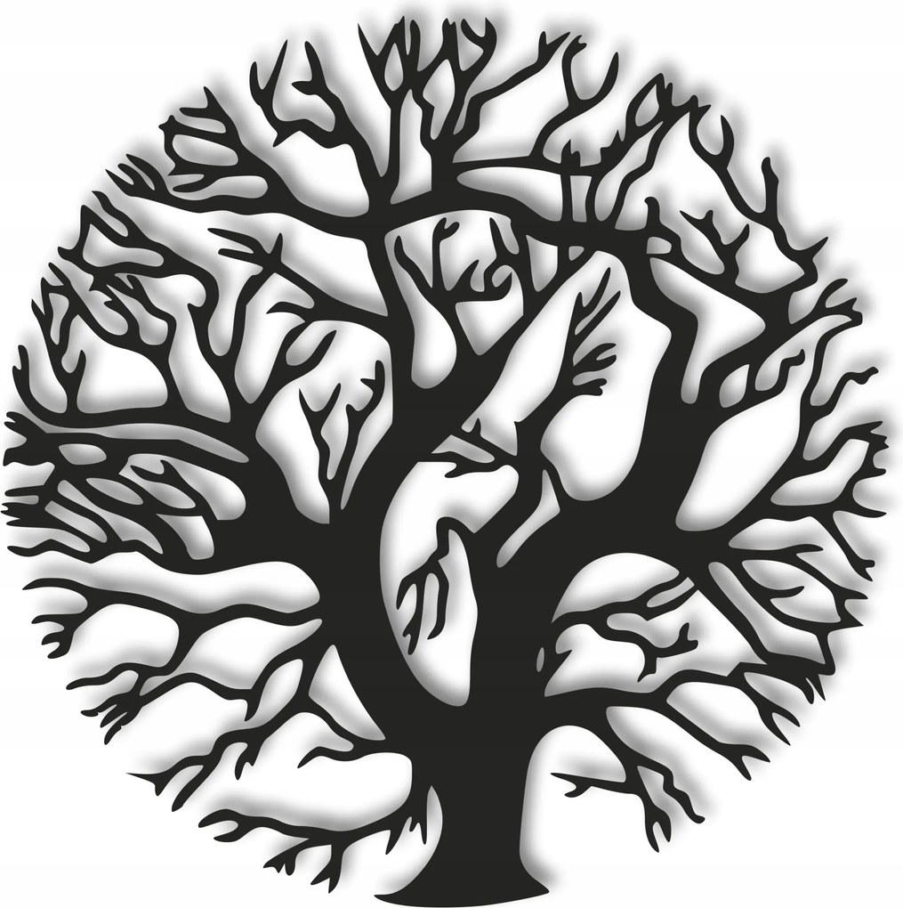 Az Élet Fája 50cm kerek fali dekoráció Tömör áttört falpanel