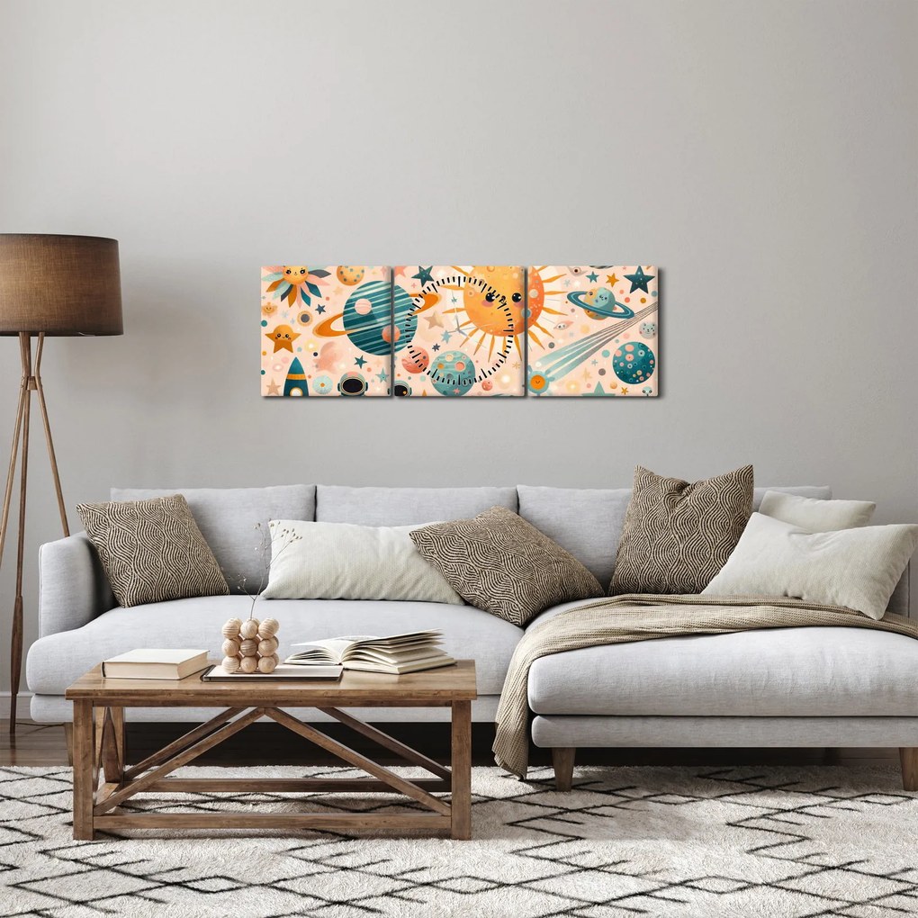 Kép - Darabok az űrből (órával) (90x30 cm)
