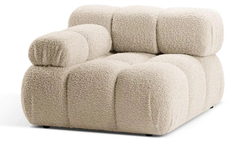 Bézs buklé kanapé modul (bal oldali) Bellis – Micadoni Home