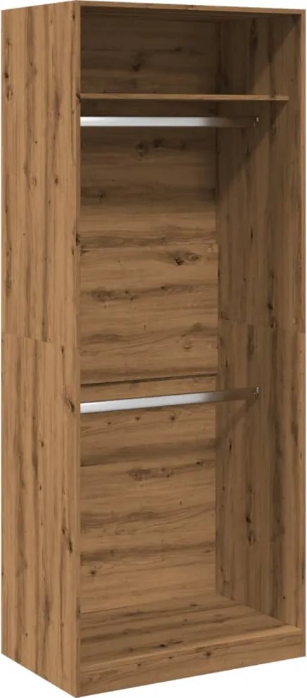 vidaXL kézműves tölgy színű szerelt fa ruhásszekrény 80 x 50 x 200 cm