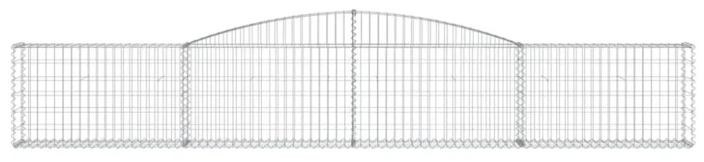 vidaXL 3 db íves horganyzott vas gabion kosár 400x30x60/80 cm
