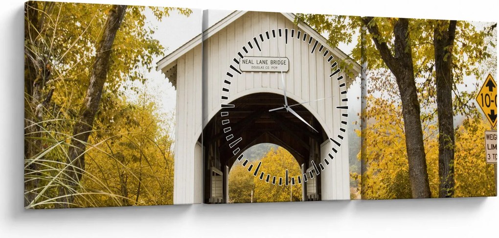 Híd képe Oregonban (órával) (90x30 cm)
