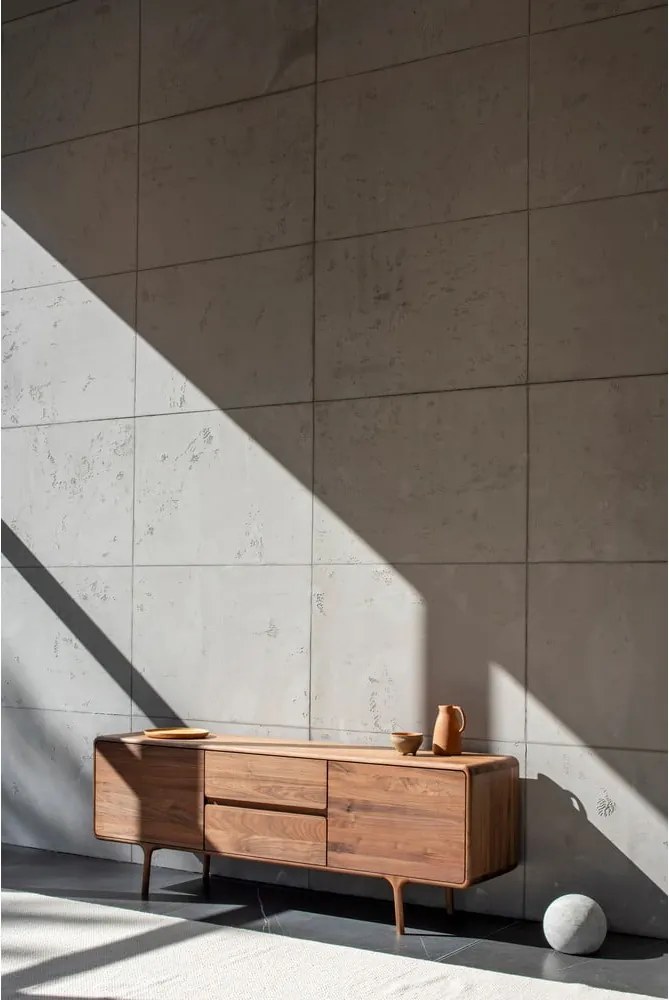 Barna diófa TV-állvány 180x65x45 cm Fawn – Gazzda