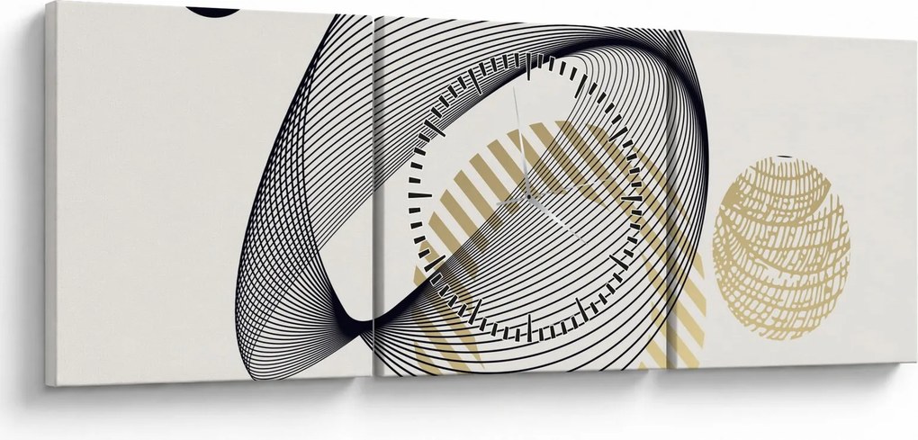 Kép - Geometriai formák N⁰3 (órával) (90x30 cm)