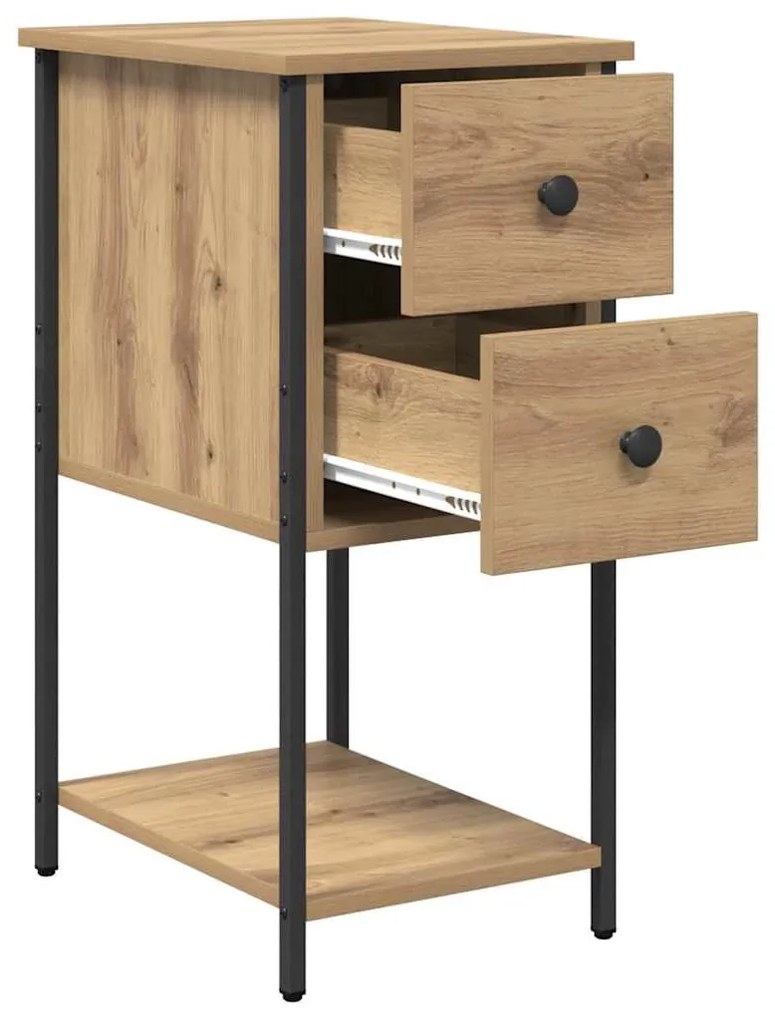Éjjeliszekrény 2 pcs kézműves tölgy 32 x 42 x 70 cm Faanyag