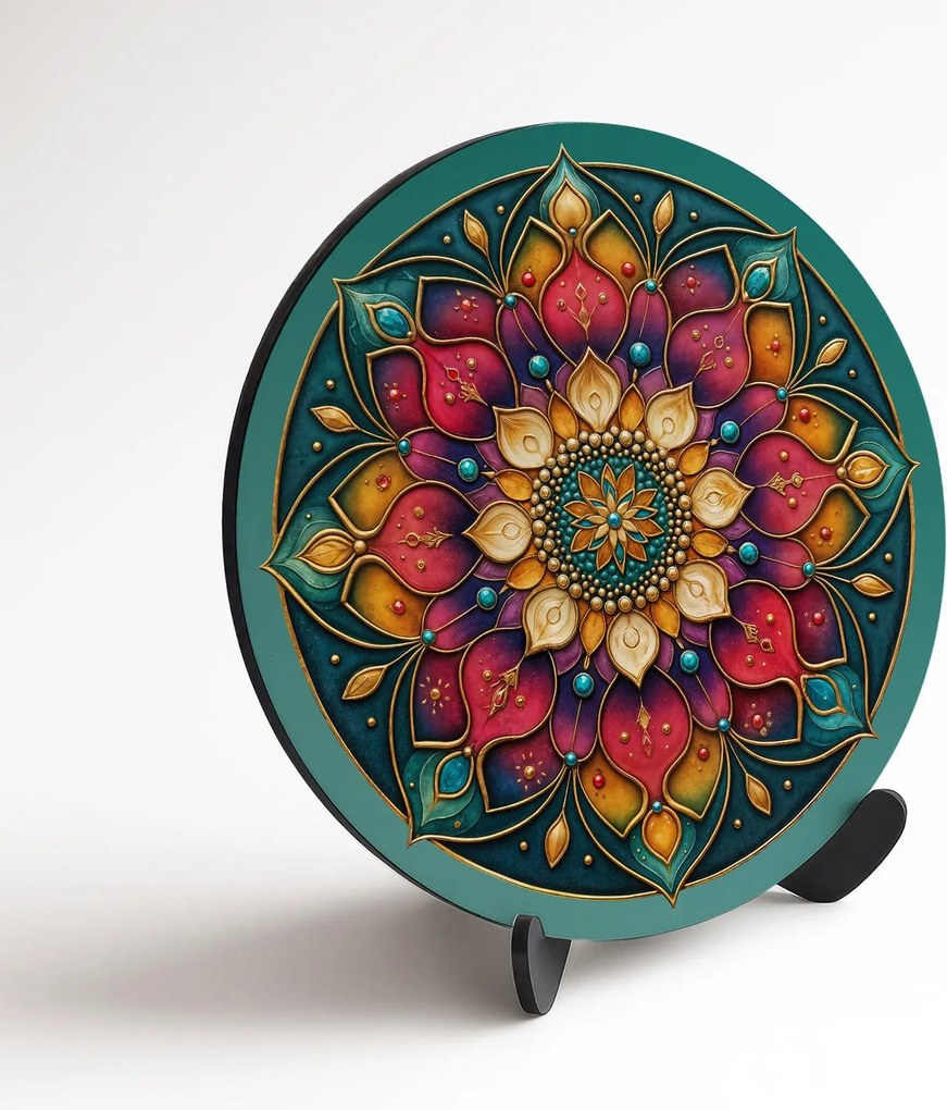 DUBLEZ | Fából készült mandala kép - Kivételes