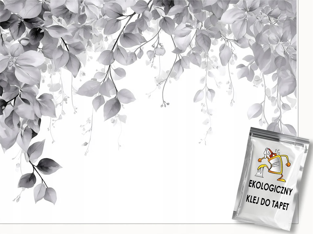 Fotótapéta Levelek Lógó Szürke Hálószoba Nappali Tapéta Flizelina 250x175
