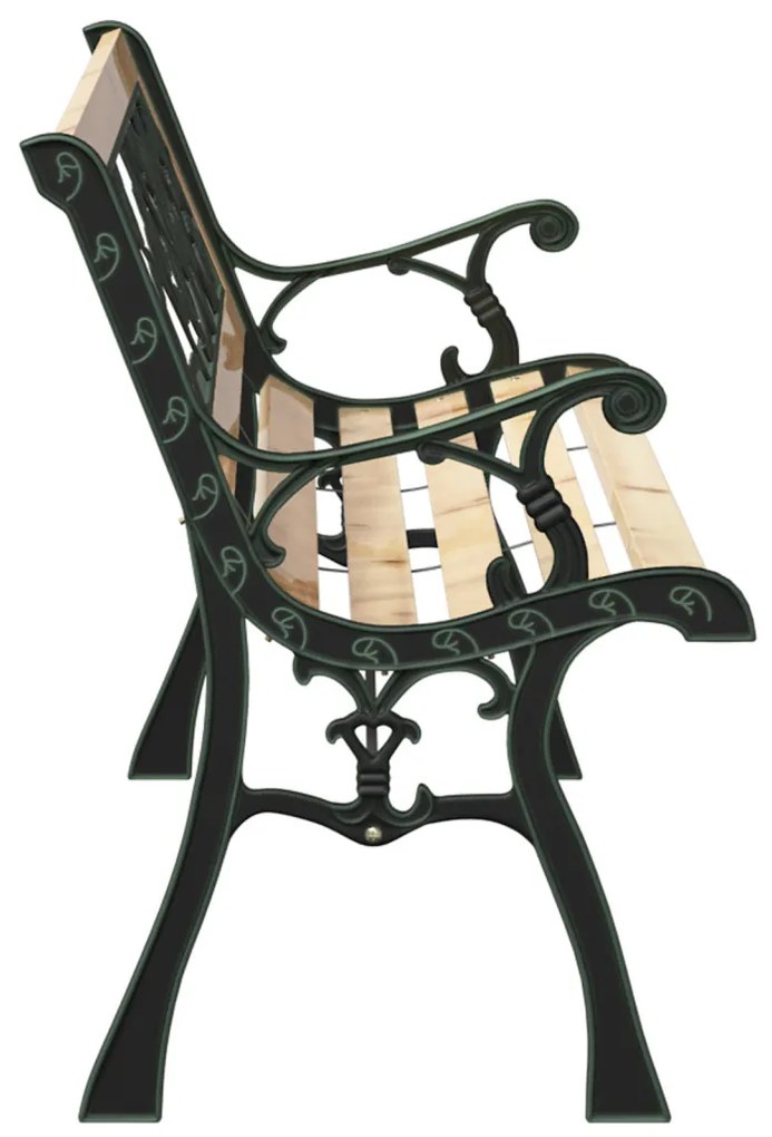 Kerti pad rózsás háttámlával 116 cm Fa