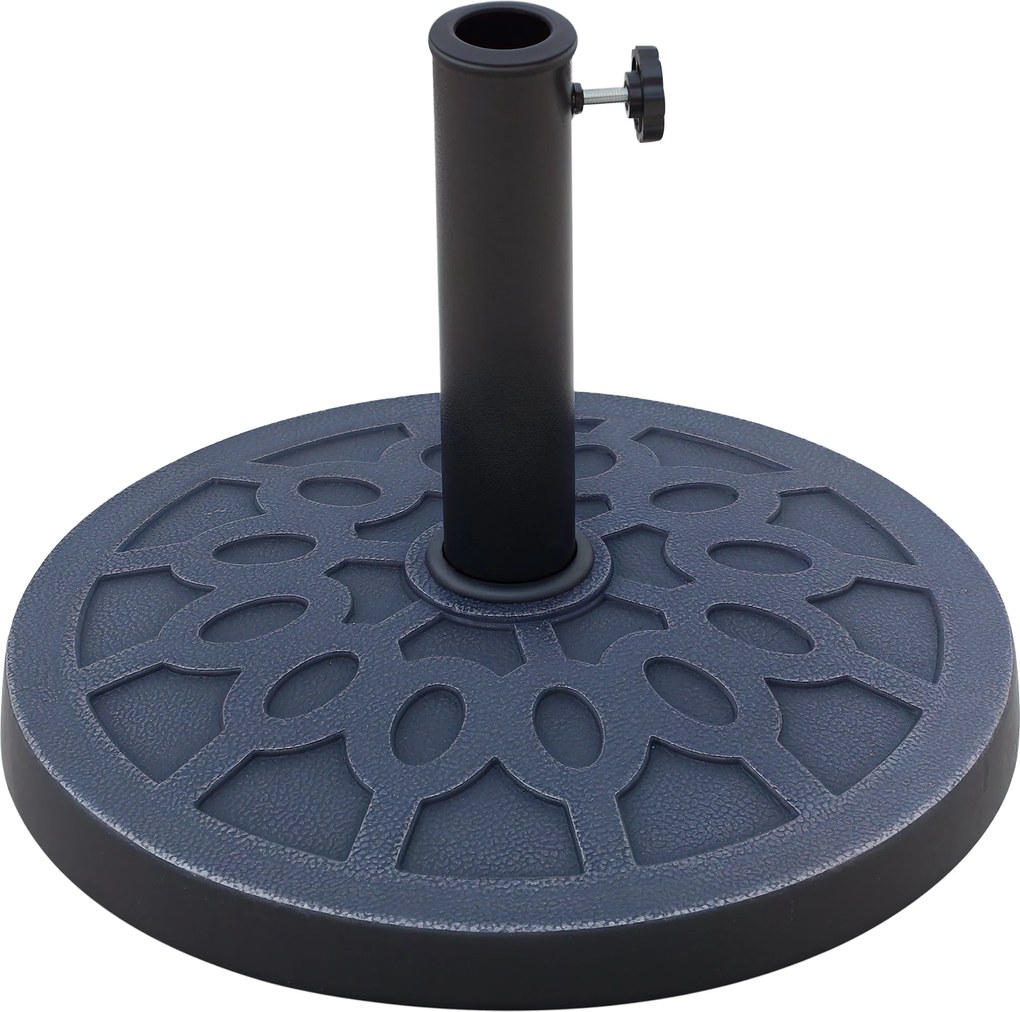 Outsunny 12 kg Kerek Napernyő Talp Fogantyúval, Gyanta és Acél Napernyő Állvány Ø38 mm és Ø48 mm Rúdhoz, Kültéri Használatra, Bronz | Aosom