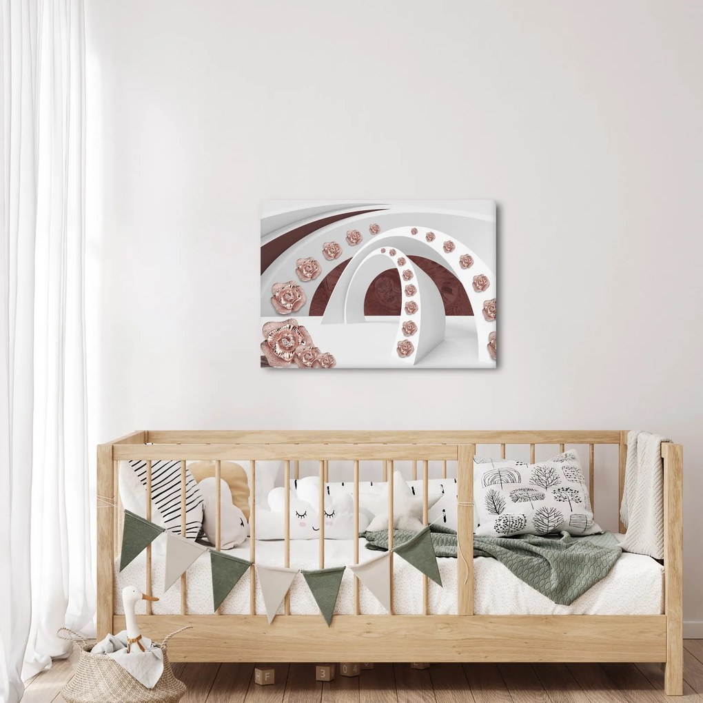 Kép - 3D ívek virágokkal (70x50 cm)