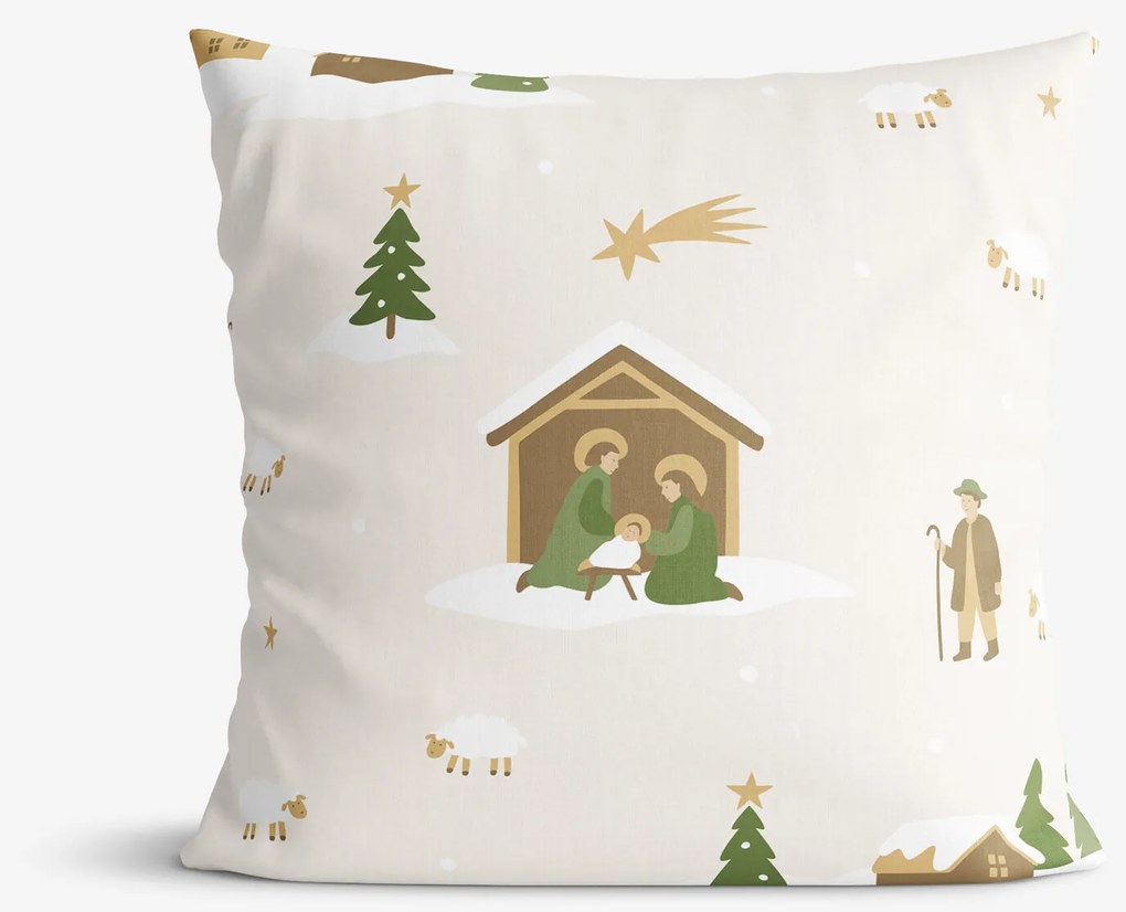 Goldea karácsonyi pamut párnahuzat - karácsonyi dalok 50 x 50 cm