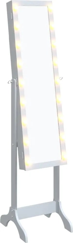 vidaXL fehér szabadon álló tükör LED-del 34 x 37 x 146 cm
