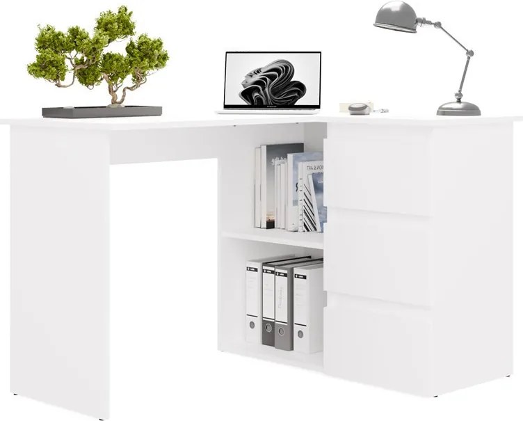 NICEA íróasztal 120x48.5x75 cm, jobbos, fehér