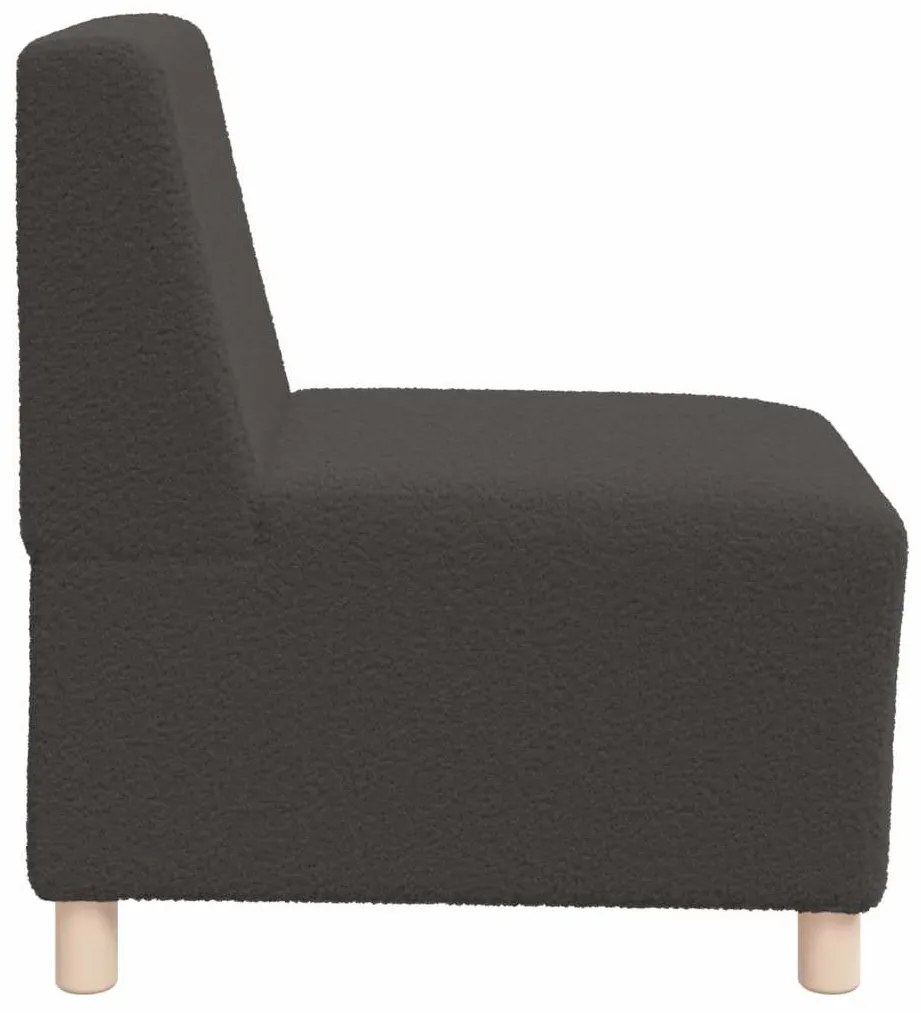 moduláris kanapéegység karfa nélkül sötétszürke, göndör, gyapjúszerű szövettel, 55 cm