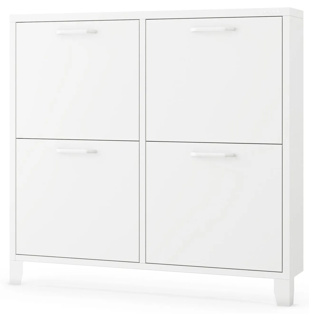 SHIRLEY fém cipősszekrény, 960 x 900 x 170 mm, fehér