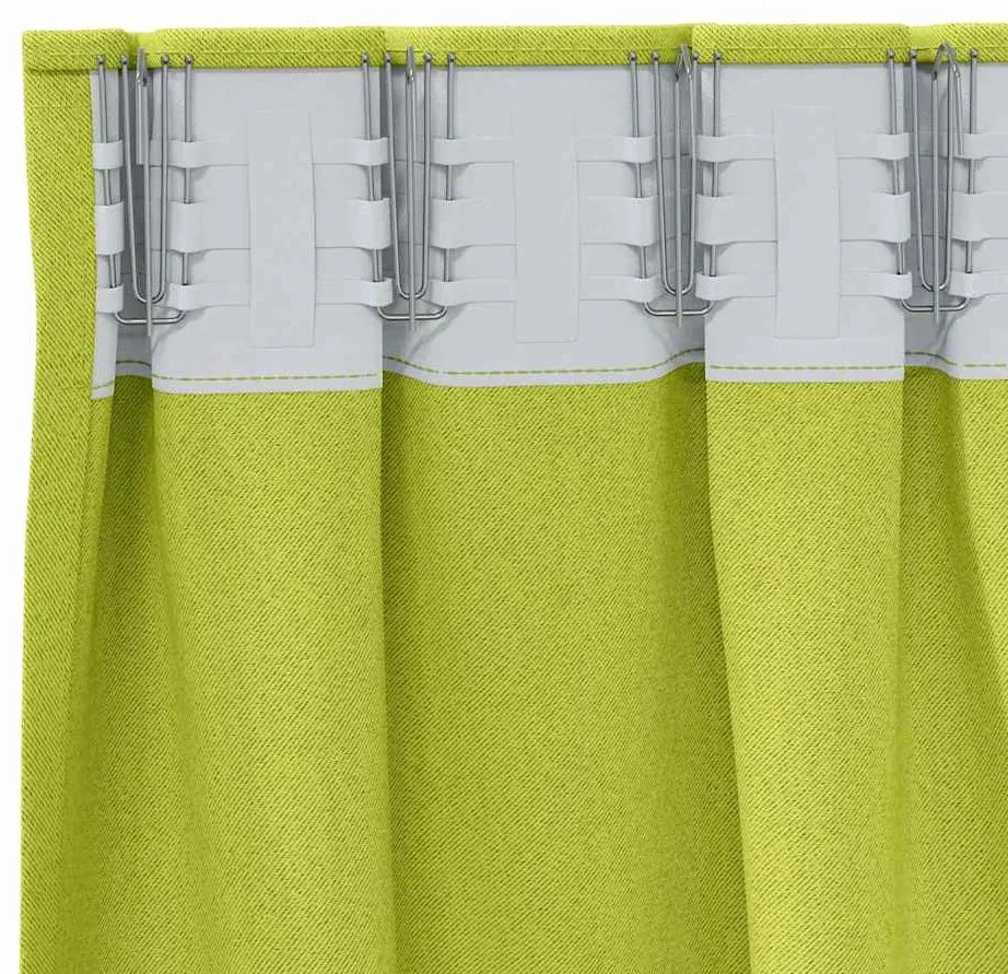 Függönyök függönyökkel 2 pcs Alma zöld 245x140cm Poliészter