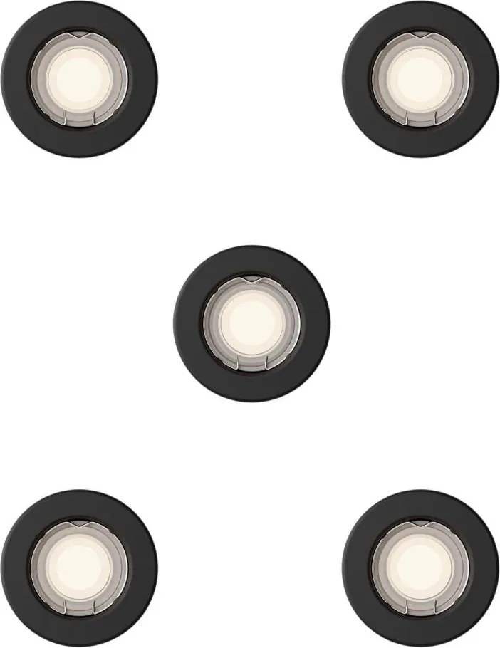 Philips - 5 darabos PERIDOT beépíthető lámpatest 1xGU10/7W/230V, fekete