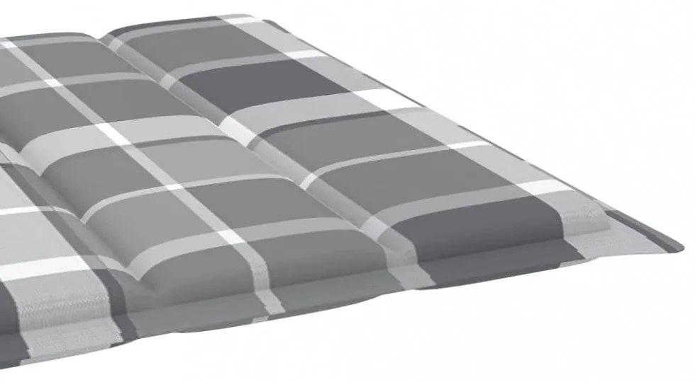 szürke kockás oxford szövet napozóágy párna 200 x 60 x 3 cm