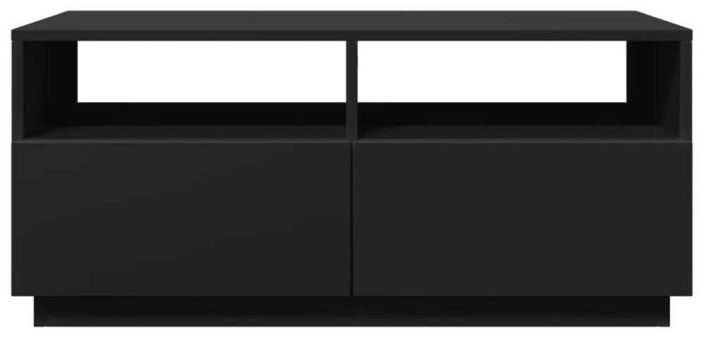 fekete dohányzóasztal LED-lámpákkal 90x49x40 cm