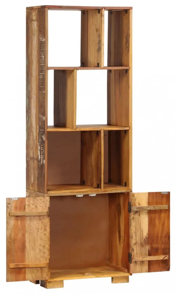 tömör újrahasznosított fa könyvespolc 60 x 35 x 180 cm