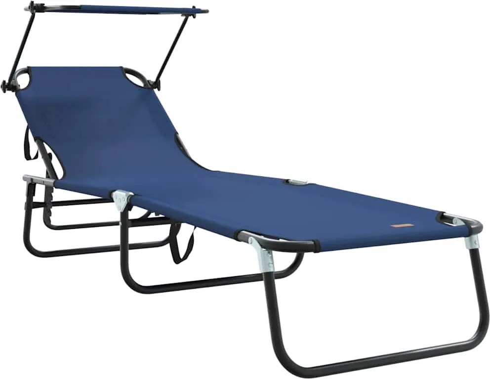 vidaXL Összecsukható nyugágy Kék 190 x 57 x 81 cm oxford