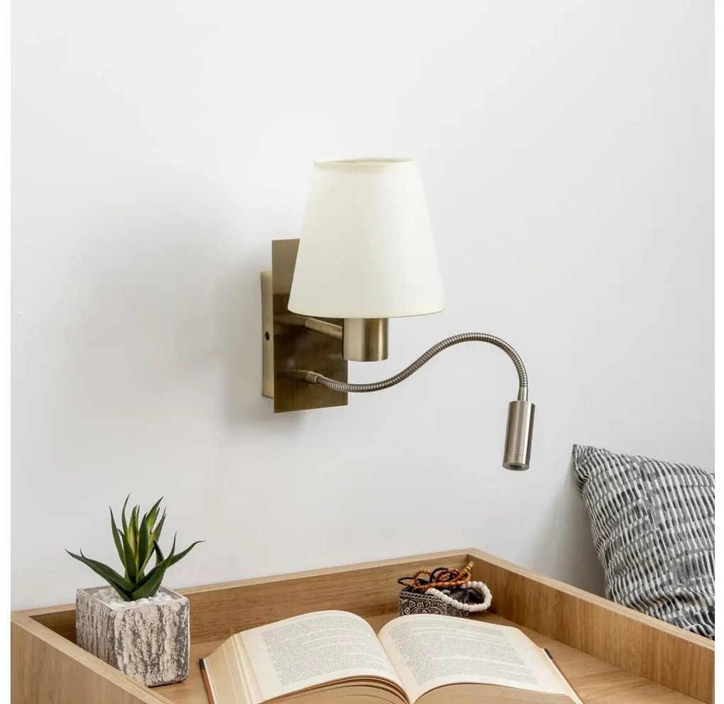 Brilagi - LED Fali lámpa NUBILA 1xE27/25W/230V + LED/3W réz/krémes