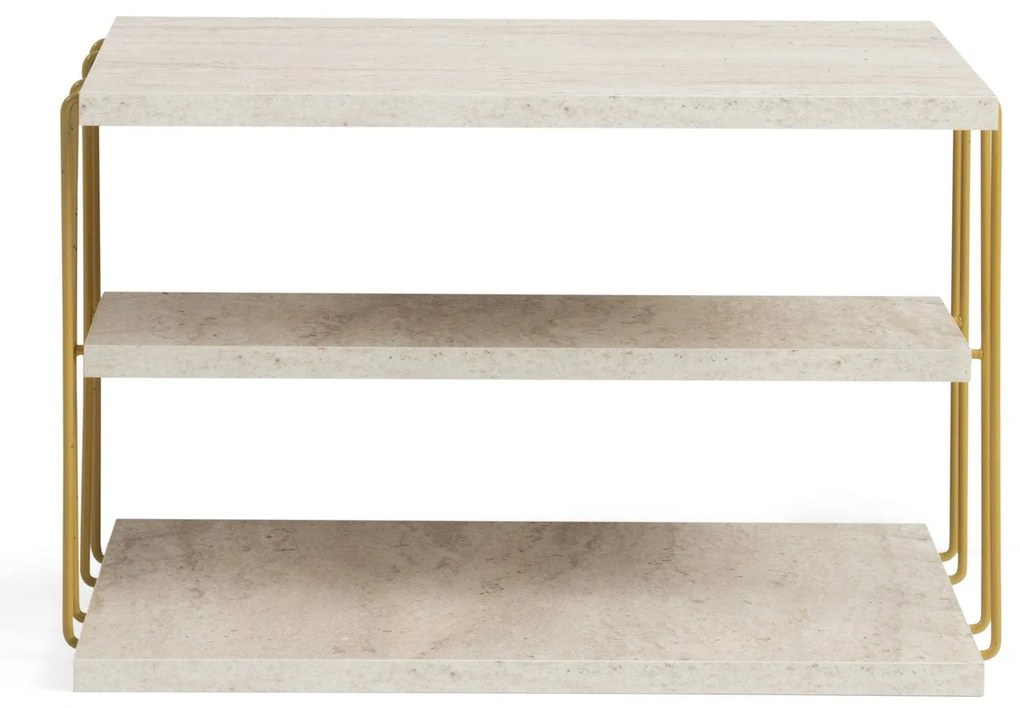 Kis asztal Lifon - Arany, Travertine