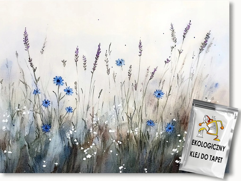 Fotótapéta Flizelina Természet Mező Rét Virágok Gabona Búzavirág 100x75 ragasztó