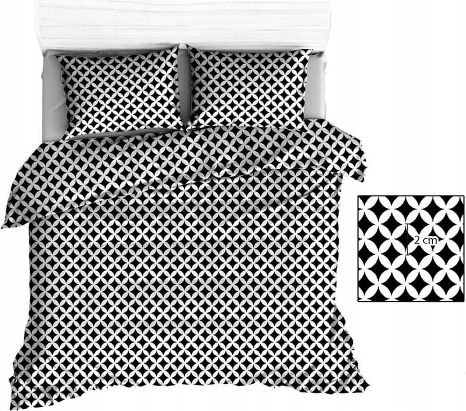 Ágyneműhuzat 150x200 fekete marokkó fehér 1 párnahuzat 50x60