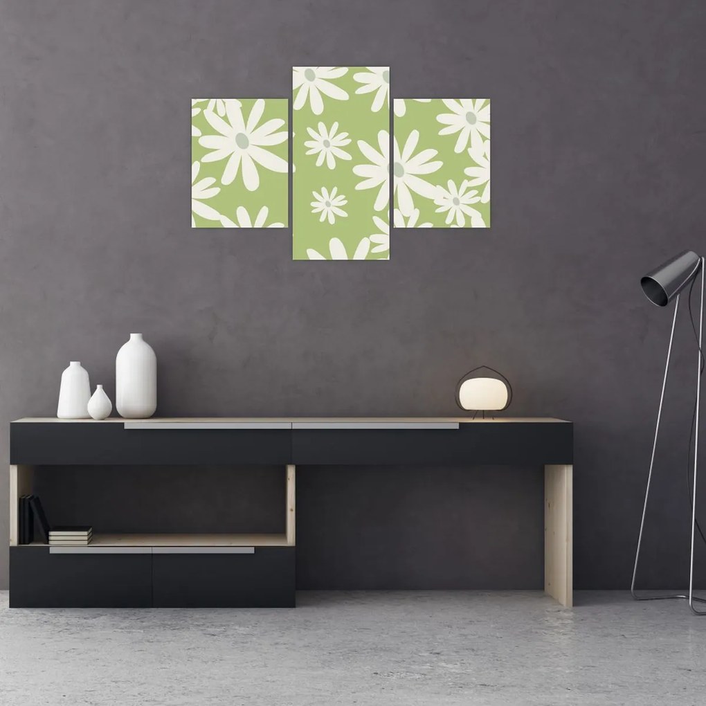 Kép - Hippik, zöld virágok N⁰1 (90x60 cm)