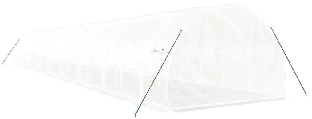 fehér acélvázas melegház 54 m² 18 x 3 x 2 m