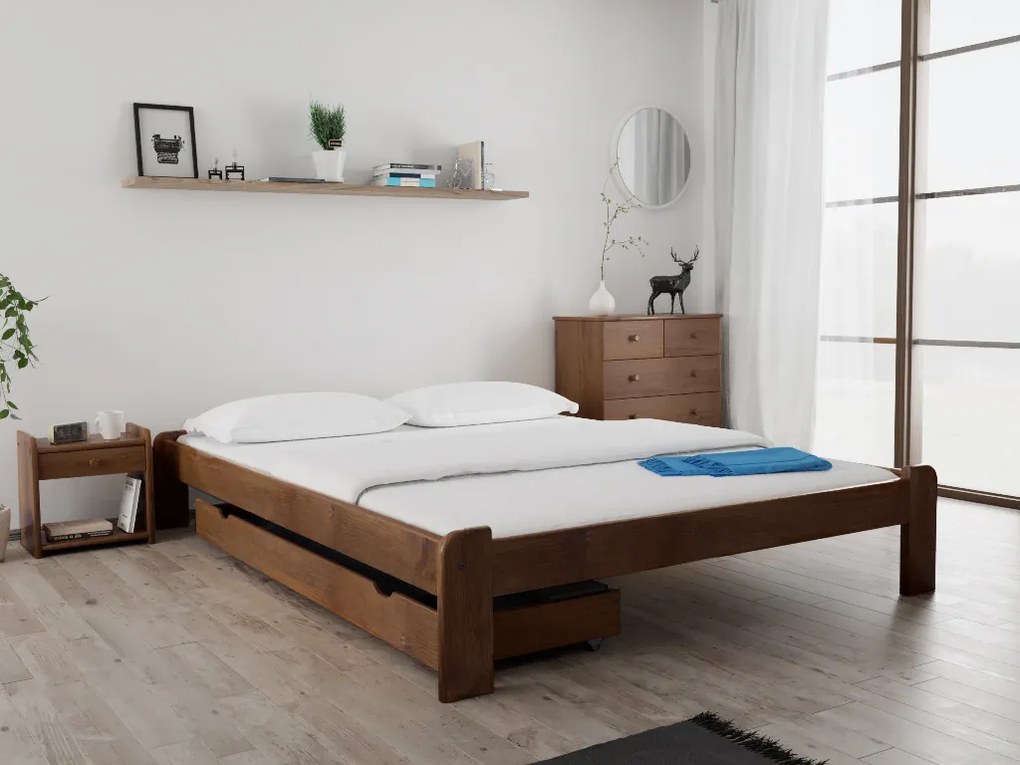 ADA ágy 160 x 200 cm, tölgyfa Ágyrács: Léces ágyrács, Matrac: Deluxe 10 cm matrac