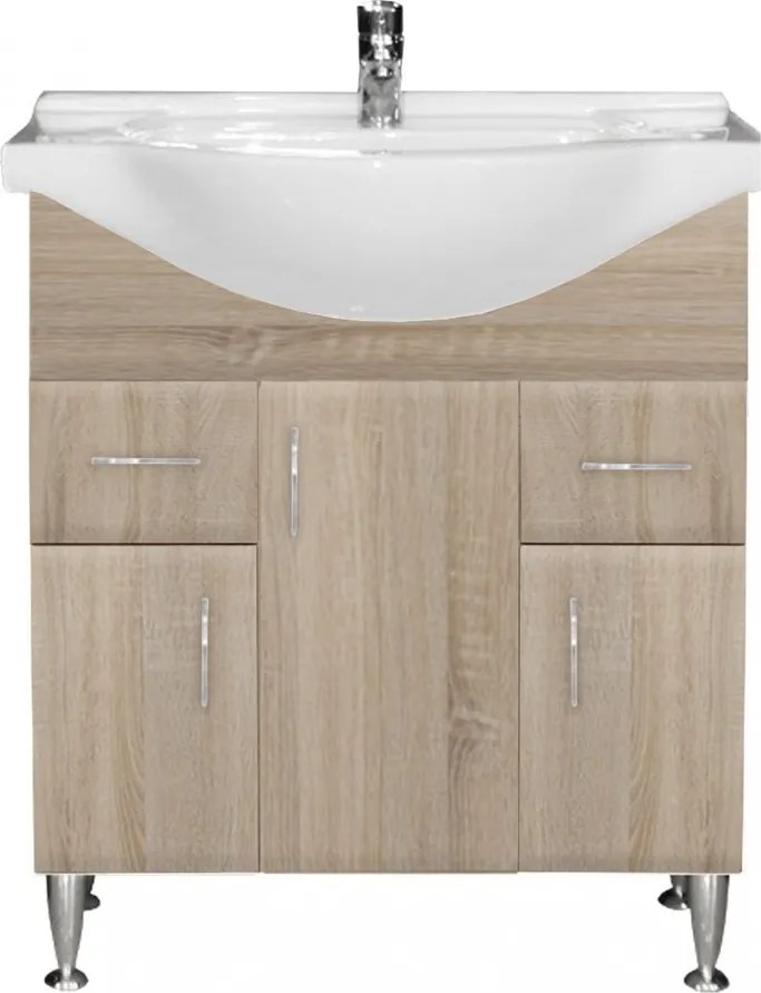 Bianca Plus 75 alsó szekrény mosdóval, sonoma tölgy színben