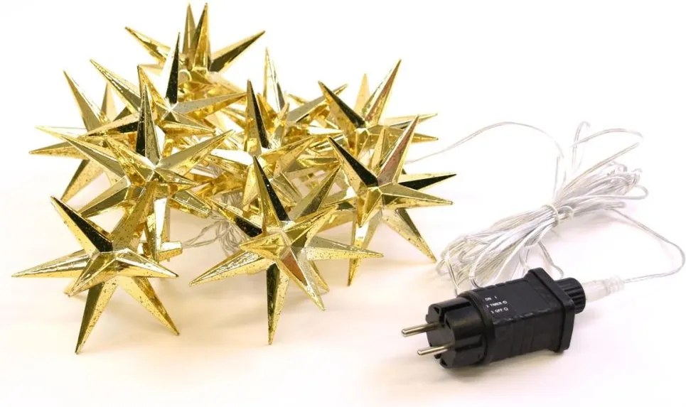 LED fénylánc 10 LED csillagok 12 cm meleg fehér