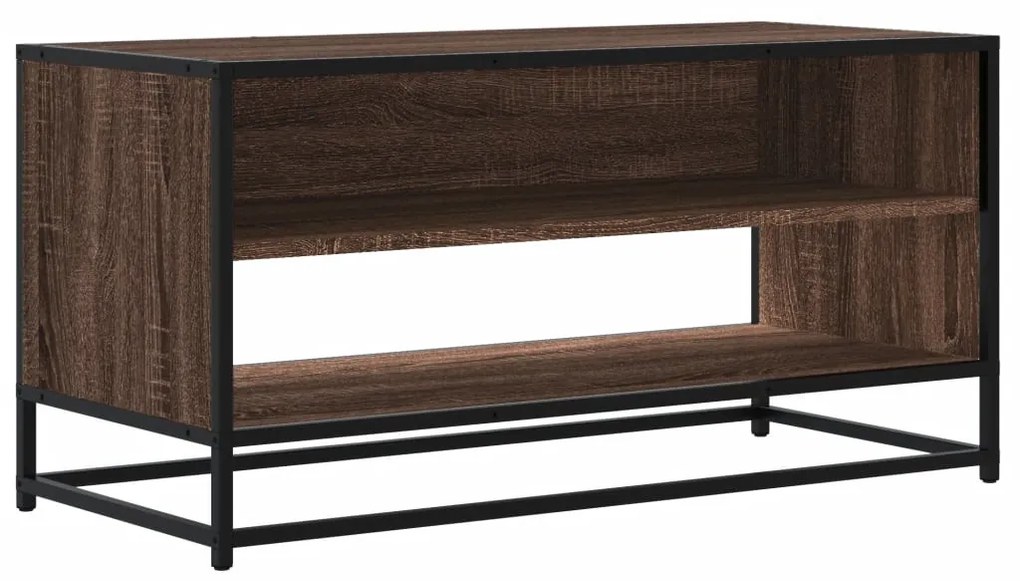 barna tölgy színű szerelt fa és fém TV-szekrény 91x40x46 cm
