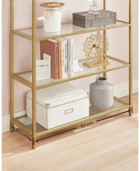 GLASY aranyszínű könyvespolc