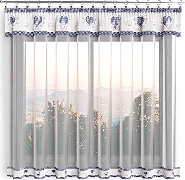 Kész függöny 300x160cm Szívek bézs alapon