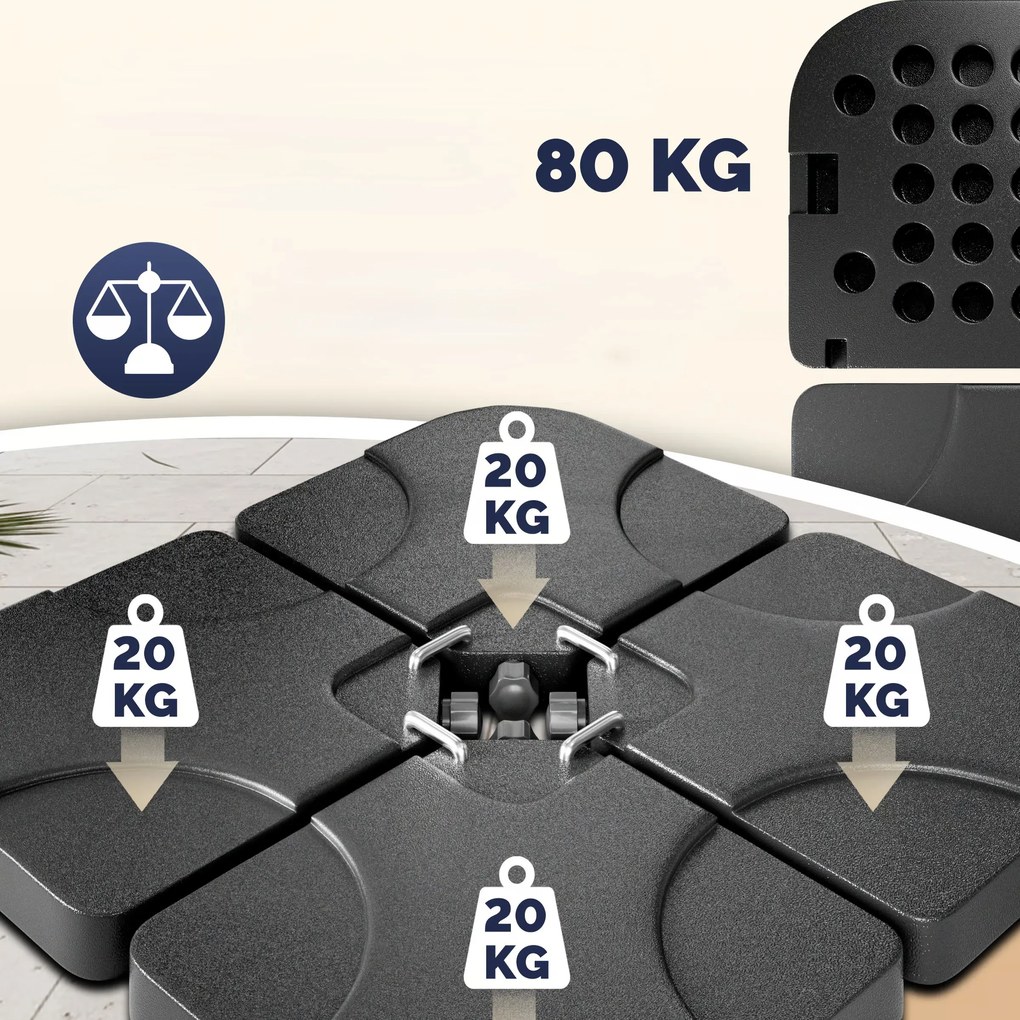 Deuba Súly készlet napernyőhöz 4 db - antracit