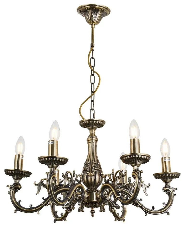 Brilagi - Csillár láncon CLASSIC 6xE14/60W/230V réz