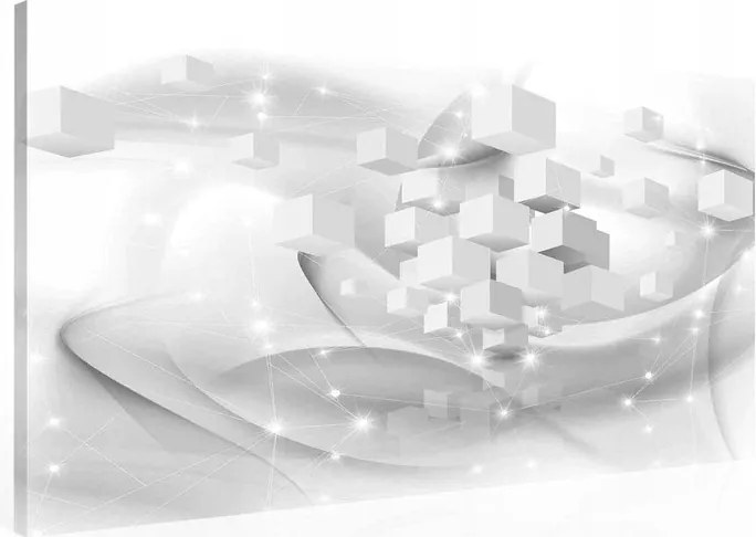 Vászonkép 100x75 Absztrakt 3D kocka hálózat csatlakozás technológia geometria