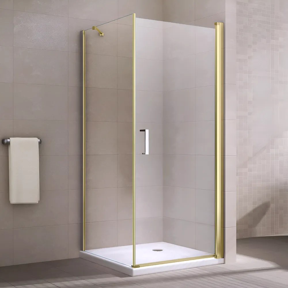 Rubio || Gold zuhanykabin 90x90, 195cm, 6mm, NANO